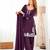Purple silk blend embroidered farshi salwar set
