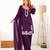 Purple silk blend embroidered farshi salwar set