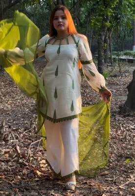 White crepe embroidered farshi salwar set 2