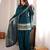 Teal silk blend sequins farshi salwar set