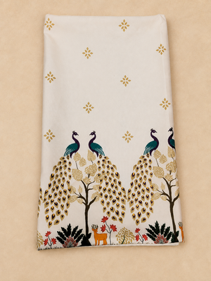 cream rayon circular lehenga with printed design 7