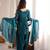 Teal silk blend sequins farshi salwar set