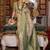 beige paisley zari kanjeevaram silk blend saree