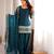 Teal silk blend sequins farshi salwar set