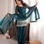 Teal silk blend sequins farshi salwar set