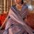 Lavender woven design zari silk blend banarasi saree