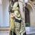 gold satin fusion saree