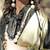 gold satin fusion saree
