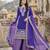Royal-blue cotton poly sequins palazzo set