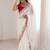 off white floral embroidered georgette heavy work saree