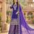 Royal-blue cotton poly sequins palazzo set