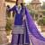 Royal-blue cotton poly sequins palazzo set