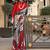 grey satin fusion saree