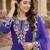 Royal-blue cotton poly sequins palazzo set