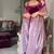 Dark-magenta velvet embroidered kurta set