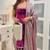 Dark-magenta velvet embroidered kurta set
