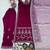 Dark-magenta velvet embroidered kurta set