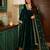 Dark-green velvet embroidered palazzo set