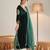Dark-green velvet embroidered palazzo set