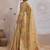 Gold floral embroidered tissue banarasi saree