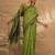 olive ethnic motifs linen khadi saree