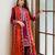 Rani-pink silk blend embroidered palazzo set