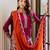 Rani-pink silk blend embroidered palazzo set