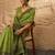 olive ethnic motifs linen khadi saree