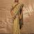 beige ethnic motifs linen khadi saree