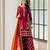 Rani-pink silk blend embroidered palazzo set