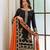 Black silk blend embroidered palazzo set