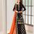 Black silk blend embroidered palazzo set