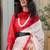 multicolor satin fusion saree