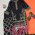Black silk blend embroidered palazzo set