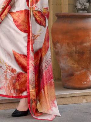multicolor satin fusion saree 5