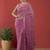 lavender lavender & gold-toned striped saree