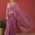 lavender lavender & gold-toned striped saree