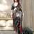 black satin fusion saree with blouse