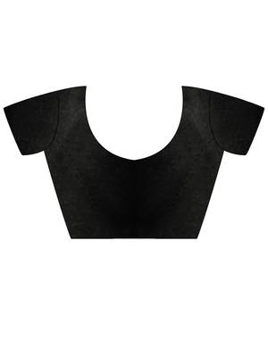 black satin fusion saree with blouse 4