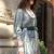 grey floral satin fusion saree