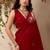 red floral art silk blend designer tussar saree