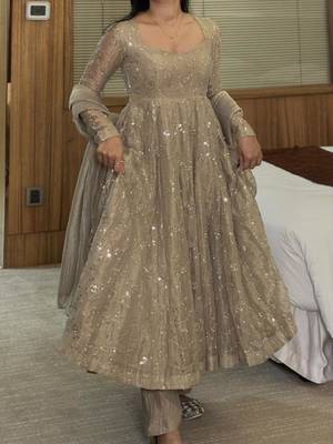 Grey silk blend embroidered palazzo set 4