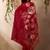 red floral art silk blend designer tussar saree