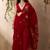 red floral art silk blend designer tussar saree