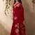 red floral art silk blend designer tussar saree
