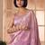 purple sequins embellished silk blend saree