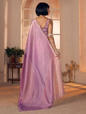 purple sequins embellished silk blend saree 3