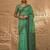 sea green ethnic motifs linen khadi saree