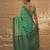 sea green ethnic motifs linen khadi saree