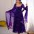 Purple cotton poly embroidered anarkali set